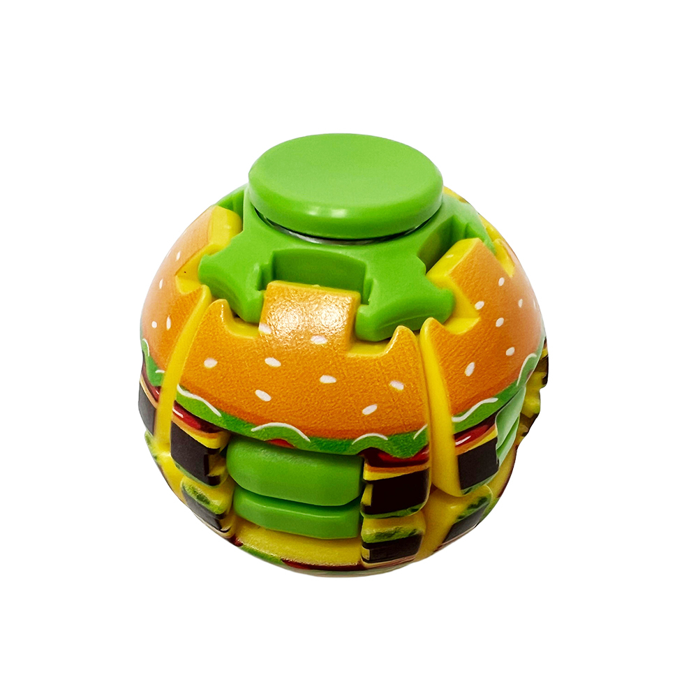 Factory Directly Creative Hamburger Printed Stress-Relief Toys Fidget Spinner Ball