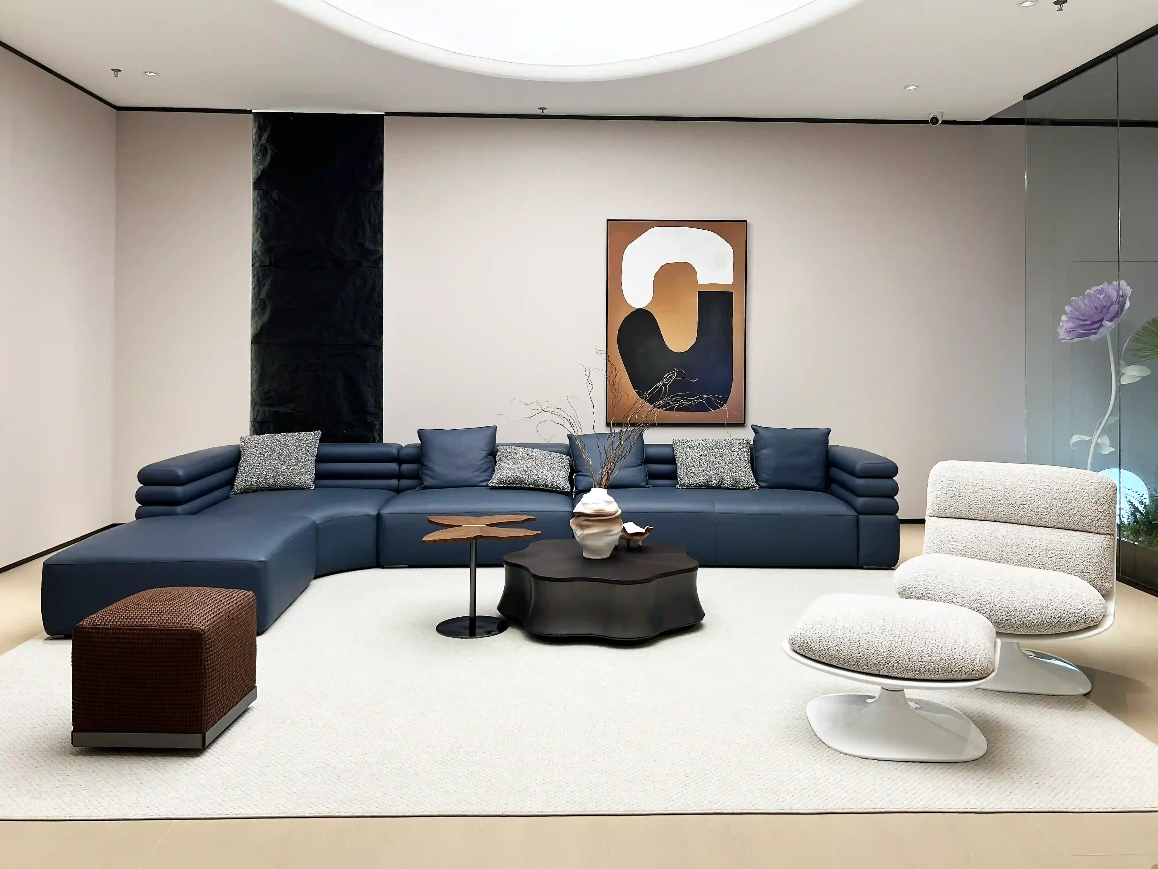 Blue Leather Sofa,Blue Leather Sofa