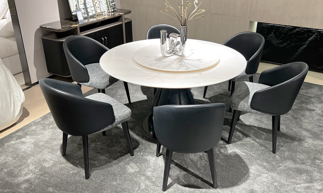 Double Round Marble Table of 5 Chiar Set,Double Round Marble Table of 5 Chiar Set