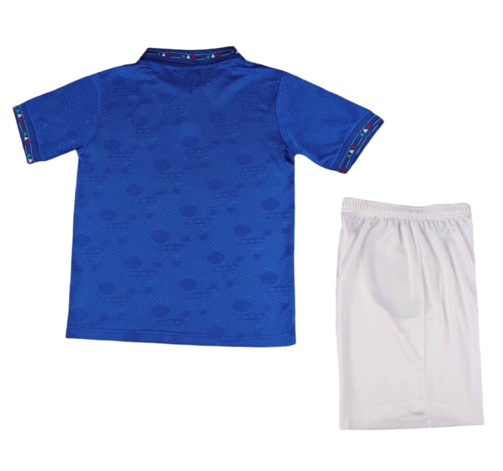 Italy Retro Home Football Uniform Kids Kit Jersey+Shorts World Cup 1994