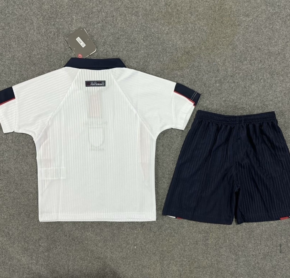England Retro Soccer Jersey Home Kids Kit Jersey+Shorts World Cup 1998