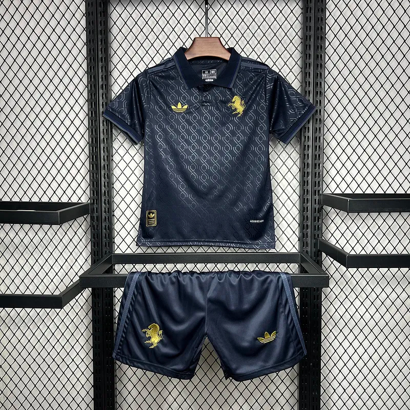 Juventus Soccer Jersey Third Away Kids Kit Jersey+Shorts 2024/25