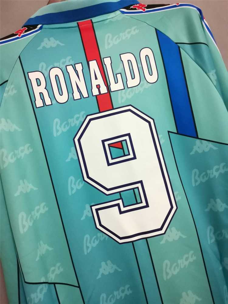 Barcelona Retro Jersey Away Long Sleeve Soccer Shirt 1996-97