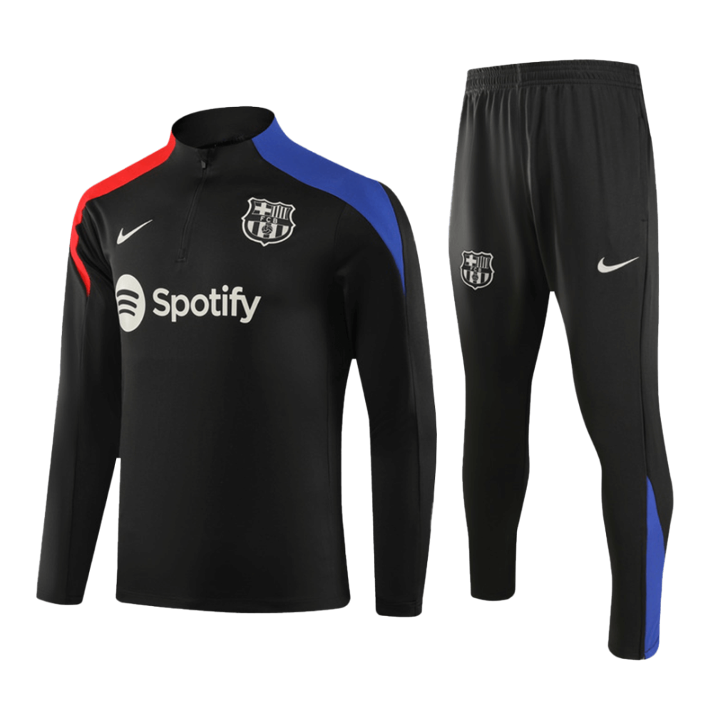 Kids Barcelona Zipper Sweat Kit (Top+Pants) 2024/25