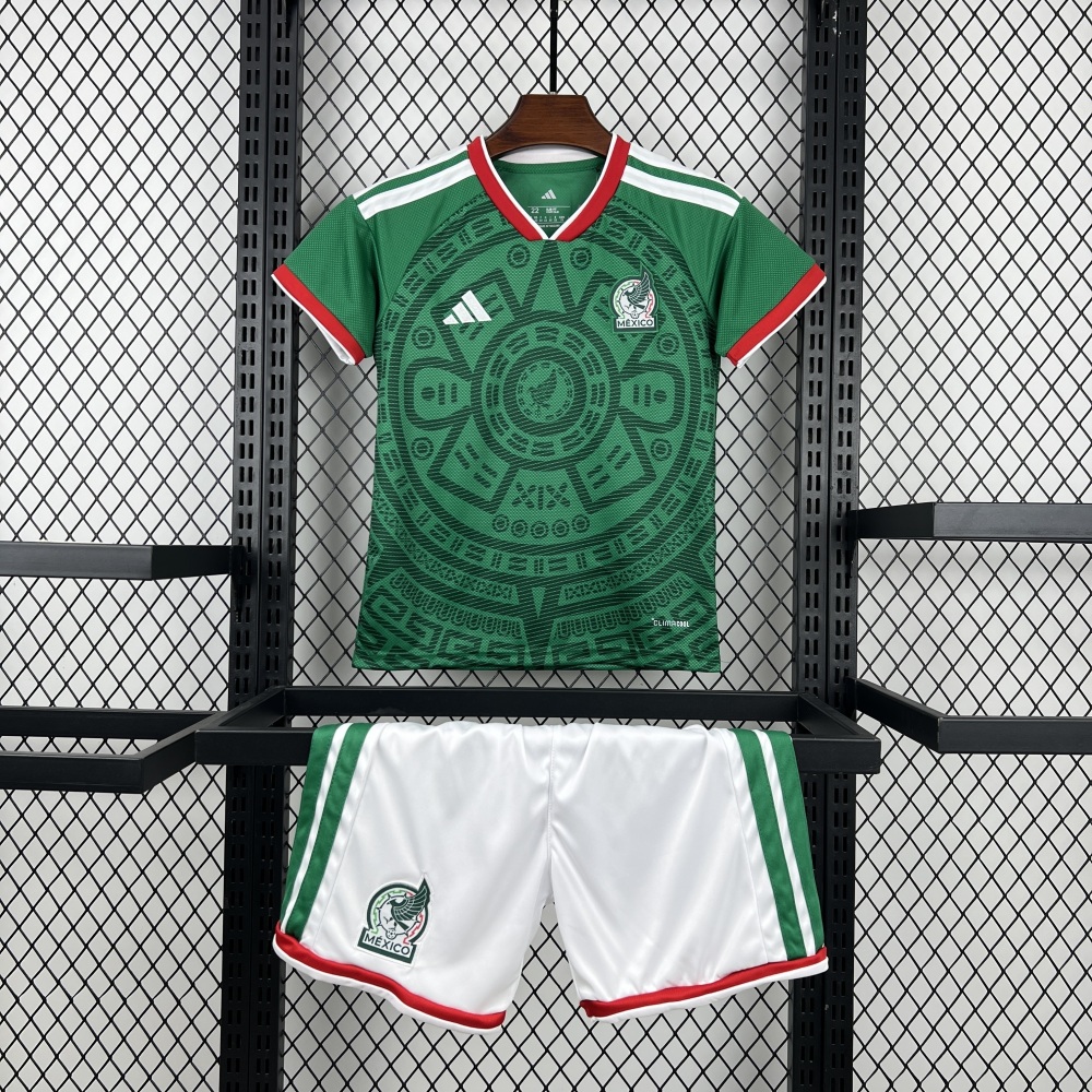 Mexico Soccer Jersey Home Kids Kit Jersey+Shorts World Cup 2026