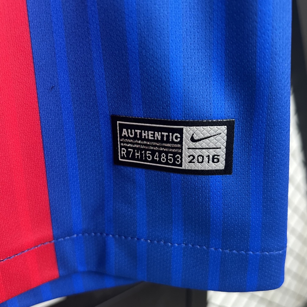 Barcelona Retro Jersey Home Long Sleeve Soccer Shirt 2016-17