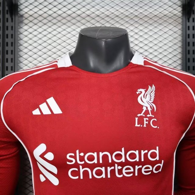 Liverpool Authentic Football Jersey Home Long Sleeve Shirt 2025/26