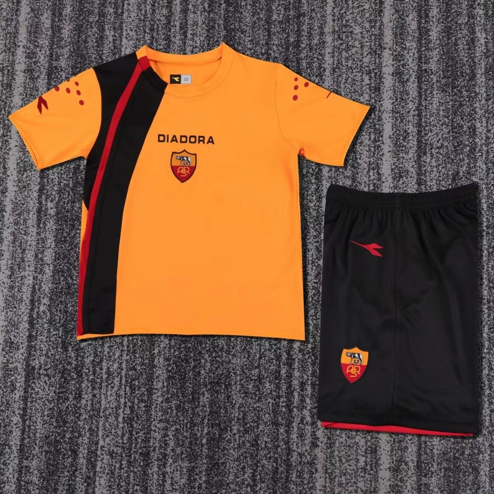 Roma Retro Soccer Jersey Home Kids Kit Jersey+Shorts 2005/06