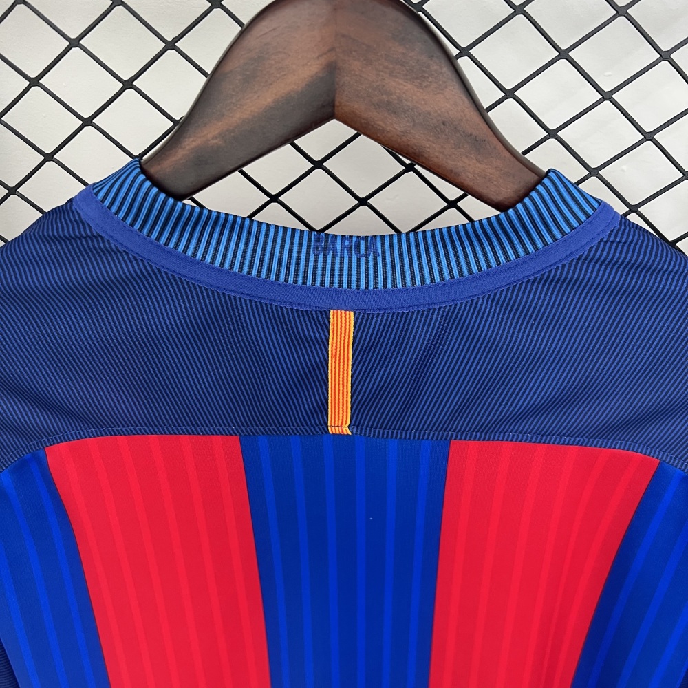 Barcelona Retro Jersey Home Long Sleeve Soccer Shirt 2016-17