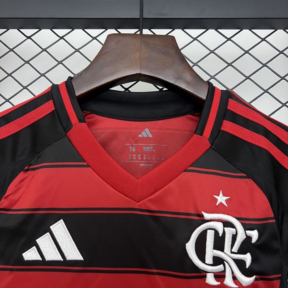 Flamengo Soccer Jersey Home Long Sleeve Kids Kit Jersey+Shorts 2025