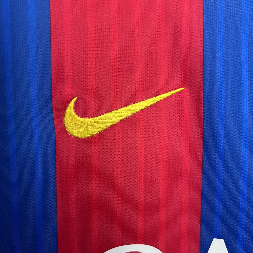 Barcelona Retro Jersey Home Long Sleeve Soccer Shirt 2016-17