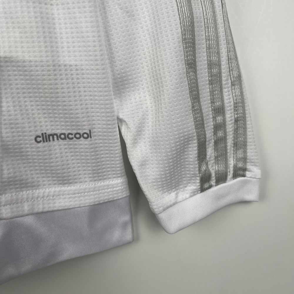 Real Madrid Retro Jersey Home Long Sleeve Custom Soccer Shirt 2015/16