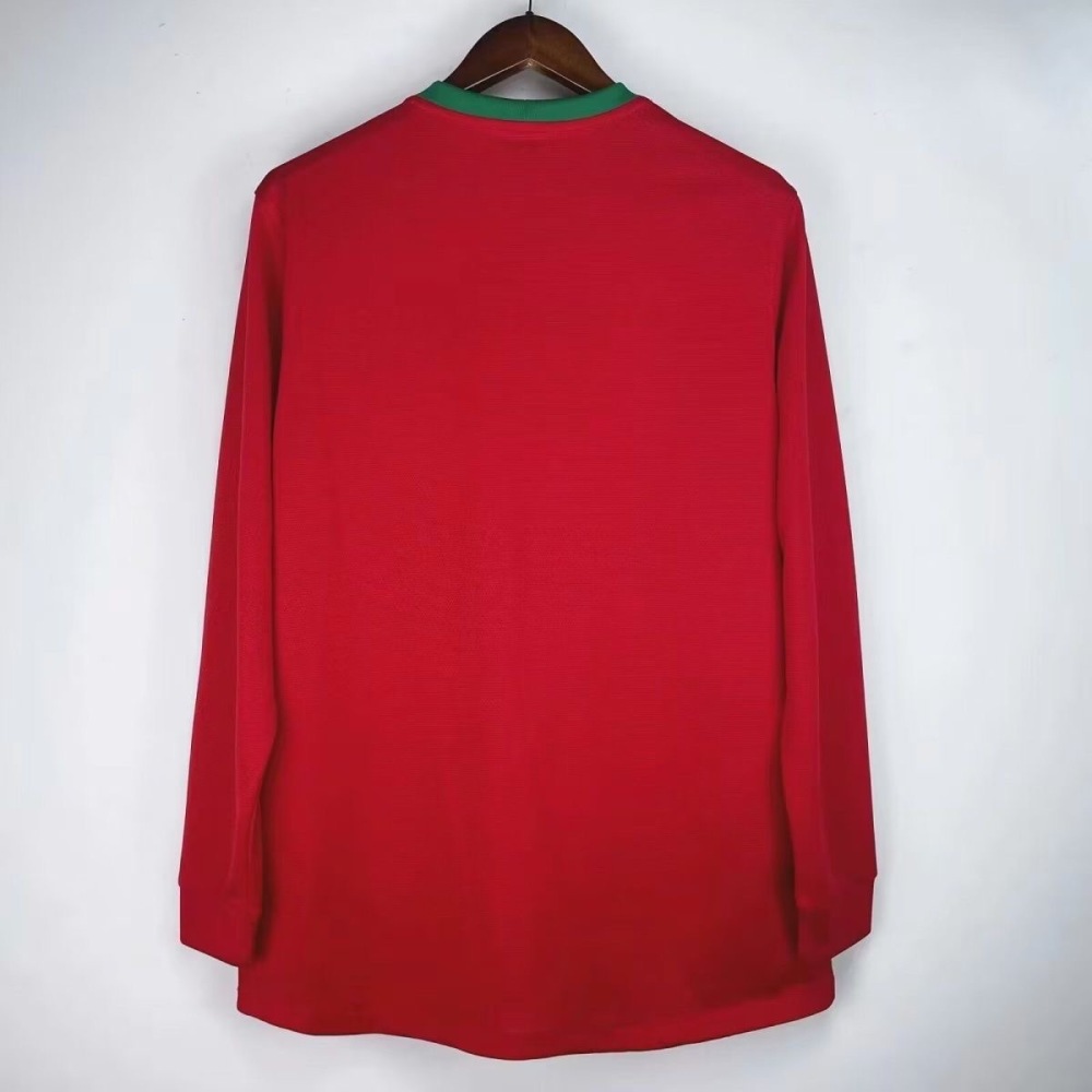 Portugal Retro Soccer Jersey Home Long Sleeve Custom Shirt 2012