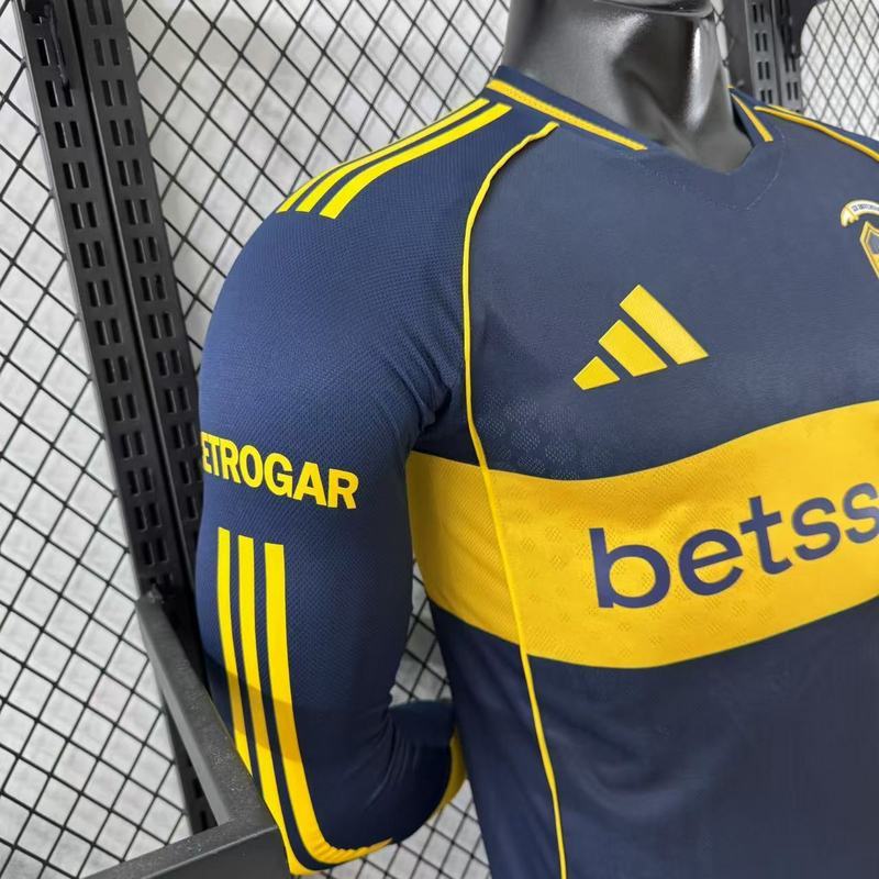 Boca Juniors Authentic Soccer Jersey Home Long Sleeve Shirt 2025/26