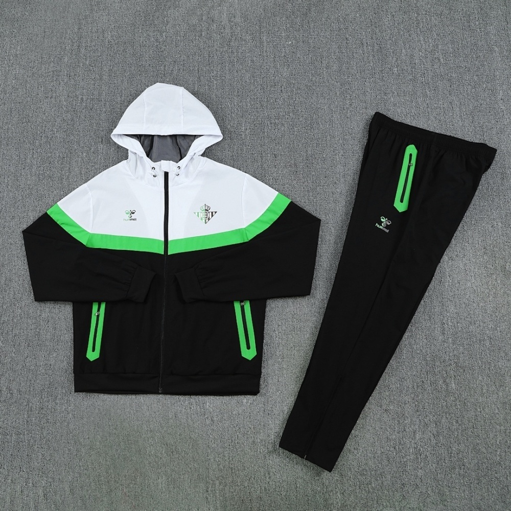 Real Betis Retro Hoodie Training Kit (Windbreaker+Pants) Green 2025/26