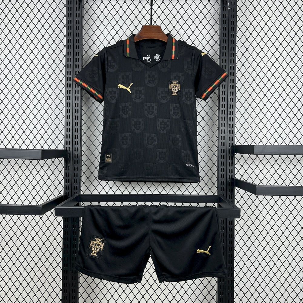 Portugal Away Football Uniform Kids Kit Jersey+Shorts World Cup 2026