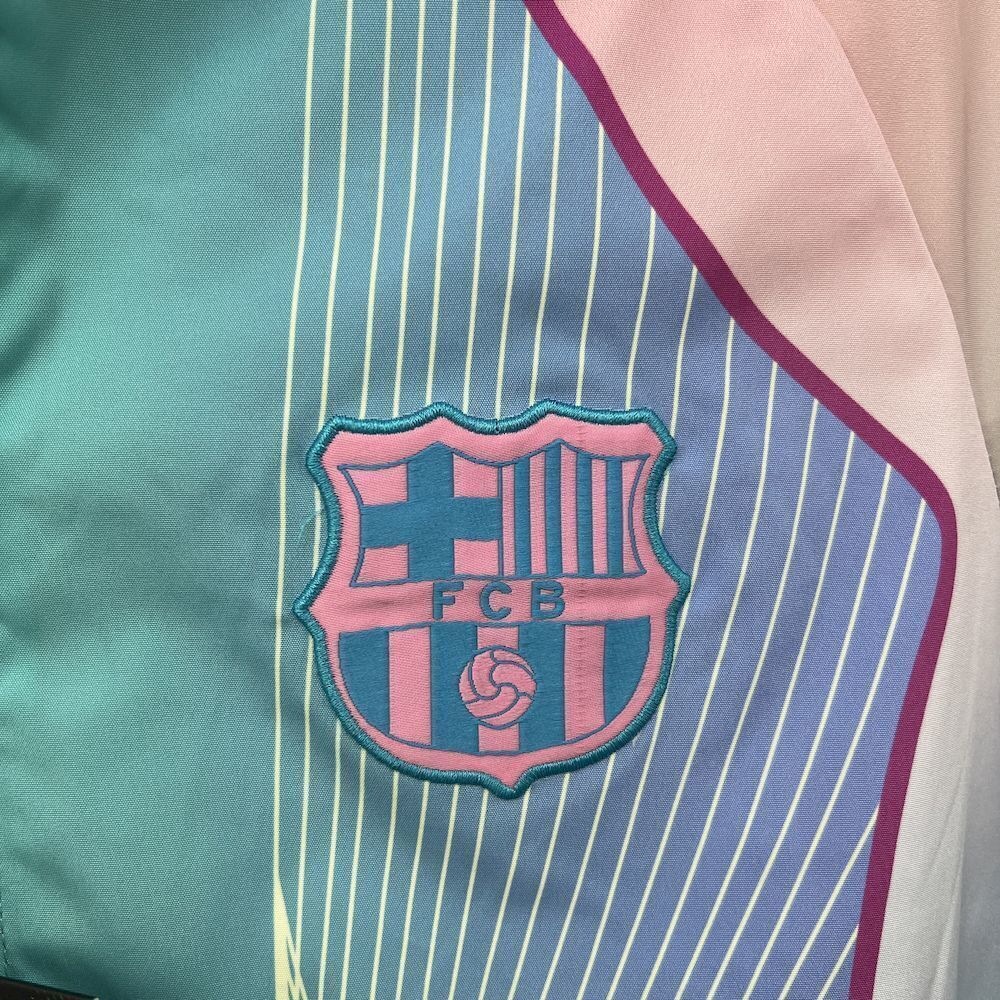 Barcelona Retro Reversible Double-Sides Windbreaker Jacket Green&Pink 2025/26