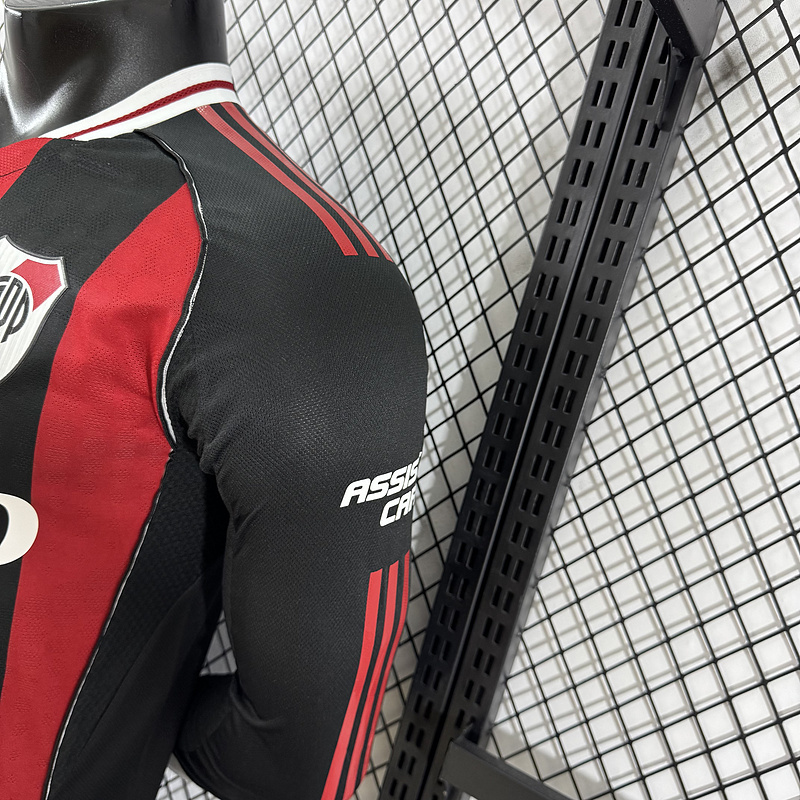 River Plate Authentic Soccer Jersey Away Long Sleeve Shirt 2025/26 - With Sponsors
