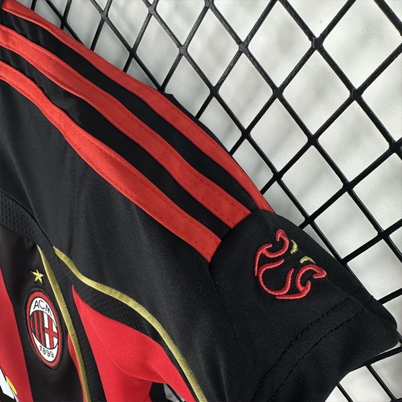 AC Milan Retro Soccer Jersey Home Kids Kit Jersey+Shorts 2006/07