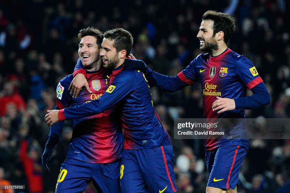 Authentic Barcelona Retro Jersey Home Long Sleeve Soccer Shirt 2012-13