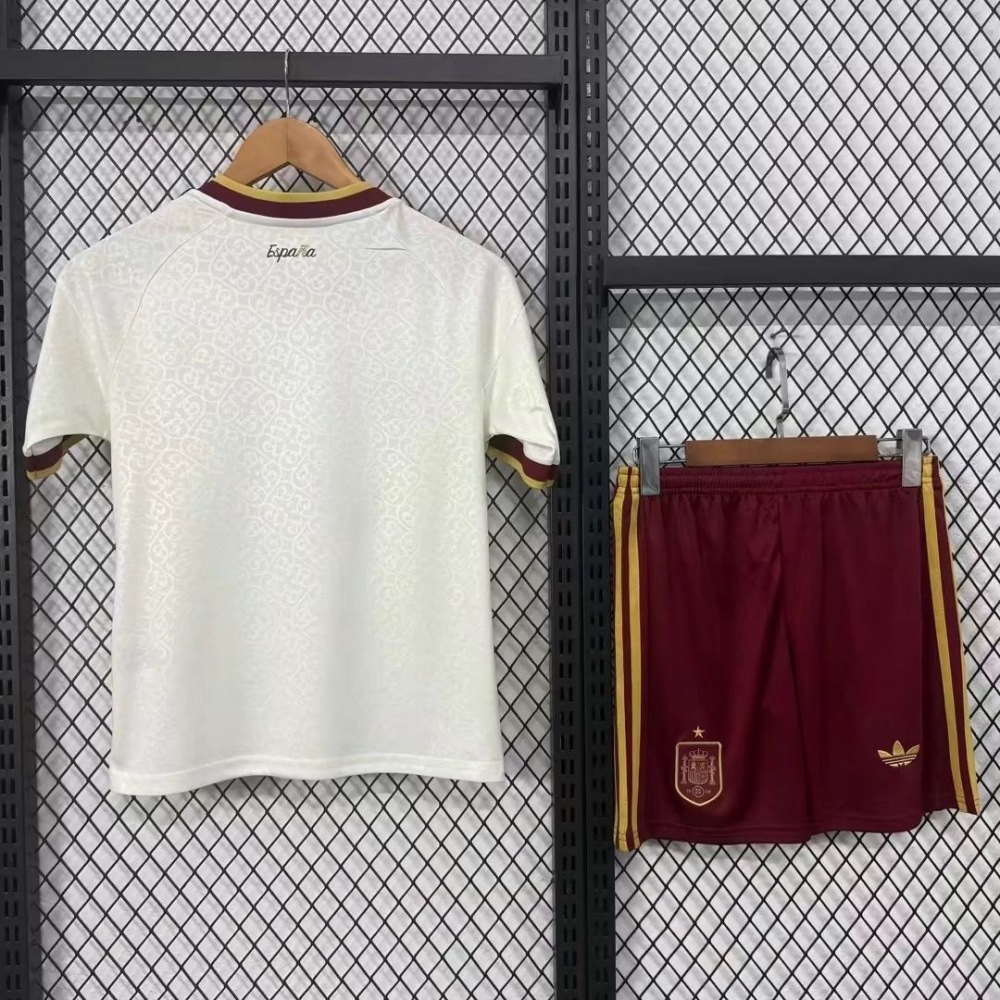 Spain Soccer Jersey Away Kids Kit Jersey+Shorts World Cup 2026