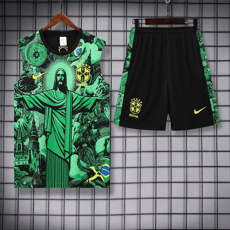 Brazil Sleeveless Training Kit Green 2025