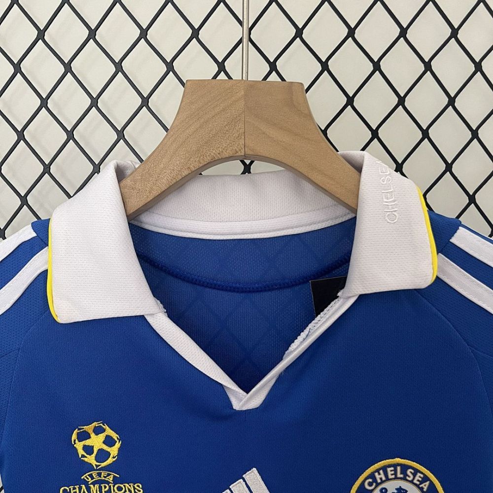 Chelsea Retro Football Jersey Home Champions League Kids Kit Jersey+Shorts 08-09