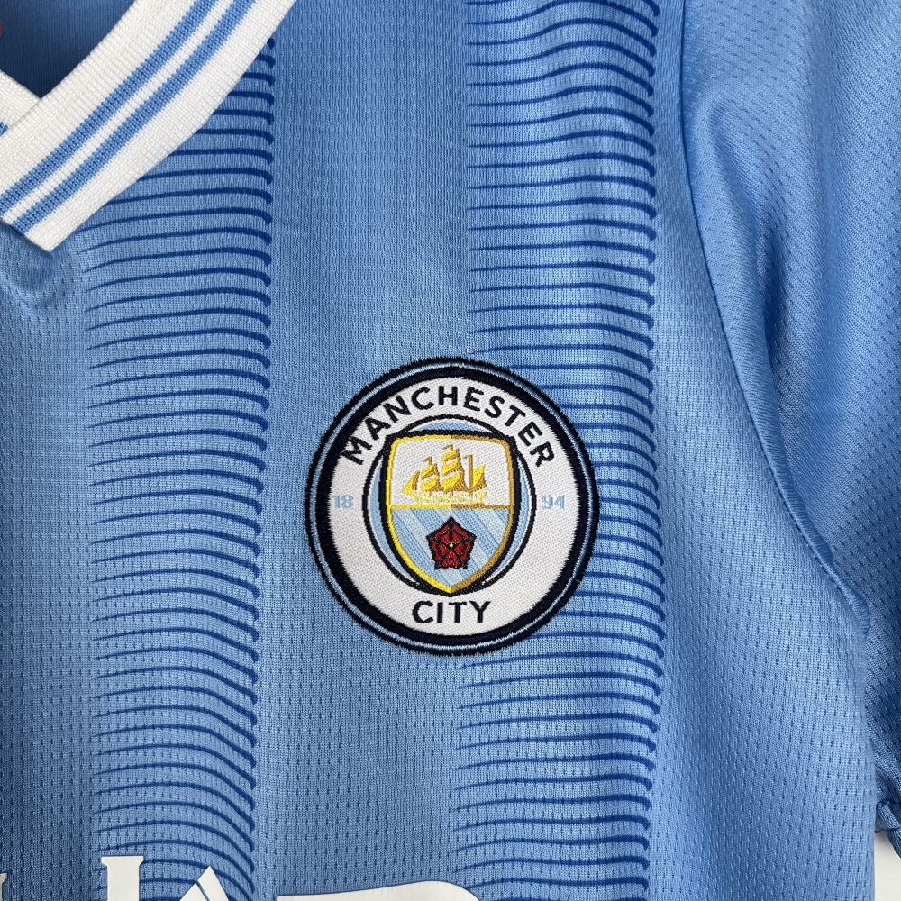 Manchester City Football Jersey Home Kids Kit Jersey+Shorts 2023/24