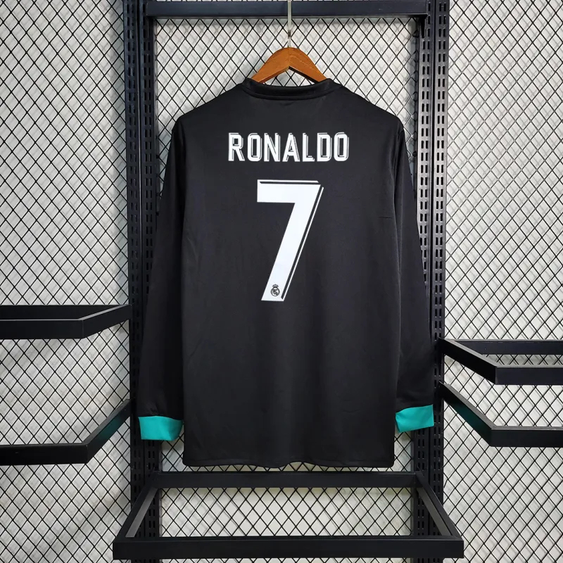 Real Madrid Retro Jersey Away Long Sleeve Soccer Shirt 2017/18