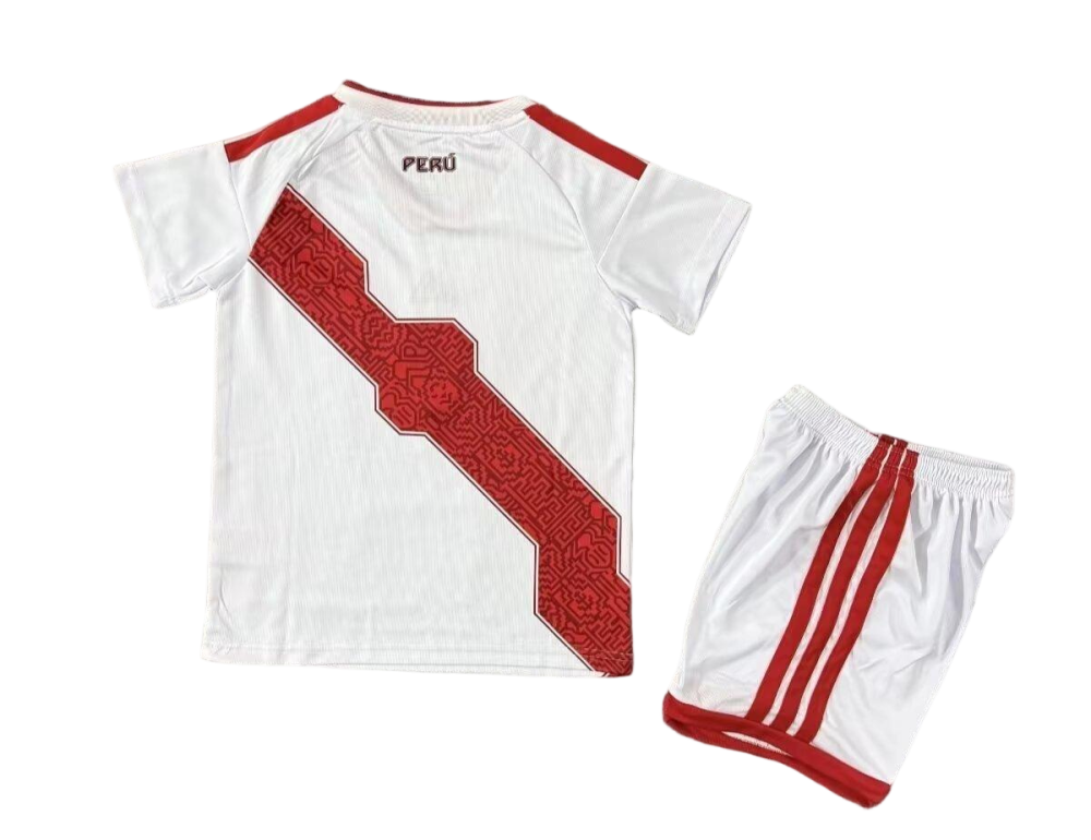 Peru Soccer Jersey Home Kids Kit Jersey+Shorts World Cup 2026
