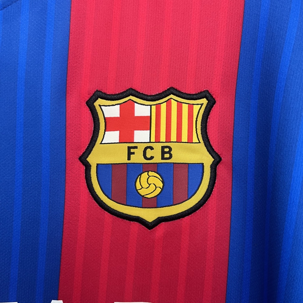 Barcelona Retro Jersey Home Long Sleeve Soccer Shirt 2016-17