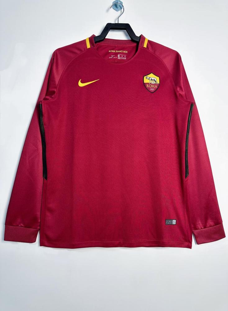 Roma Retro Soccer Jersey Home Long Sleeve Custom Shirt 2017/18