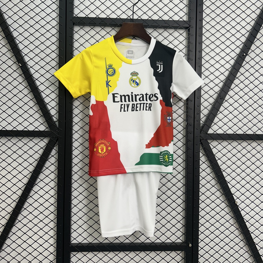 Cristiano Ronaldo Commemorative Edition Kids Kit Jersey+Shorts 2025/26 - All Club Mix