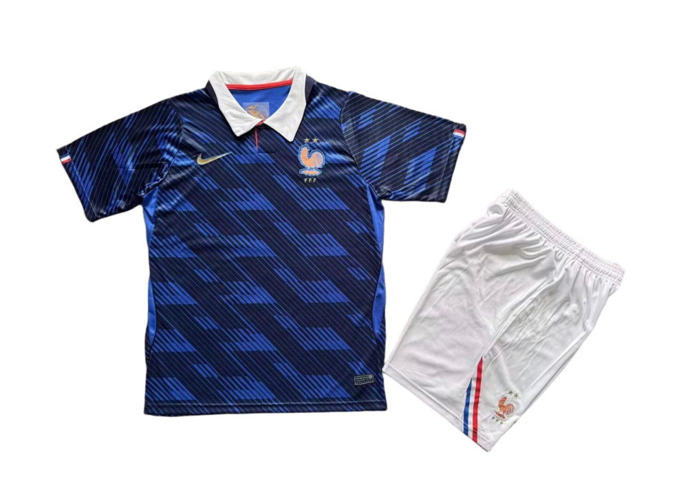 France Soccer Jersey Home Kids Kit Jersey+Shorts World Cup 2026