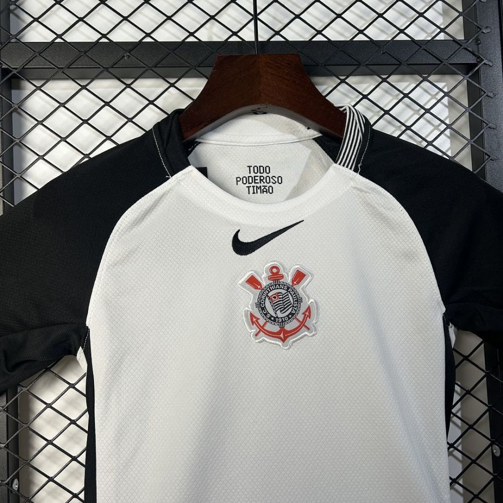 Corinthians Soccer Jersey Home Kids Kit Jersey+Shorts 2025