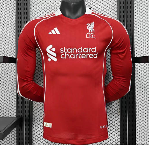 Liverpool Authentic Football Jersey Home Long Sleeve Shirt 2025/26