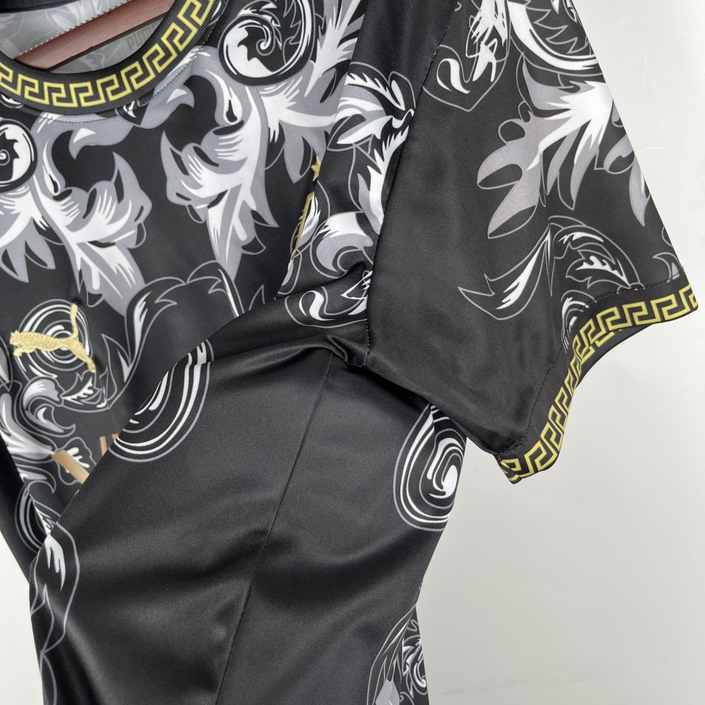 Italy Soccer Jersey x Versace Black Special Edition Custom Shirt 2024