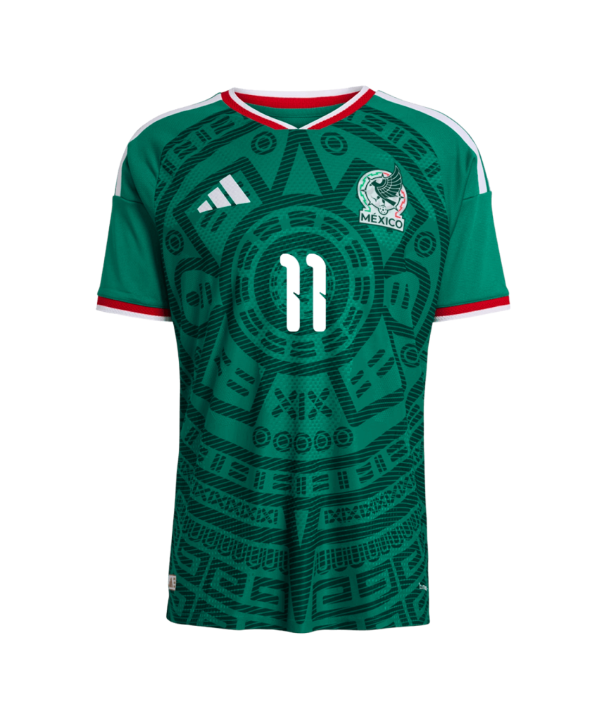 S.GIMENEZ #11 Mexico Authentic Home Kit Soccer Jersey World Cup 2026