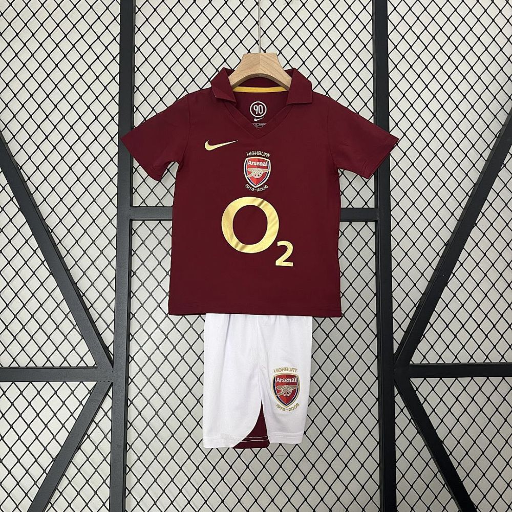 Arsenal Soccer Retro Jersey Home Kids Kit Jersey+Shorts 2005/06