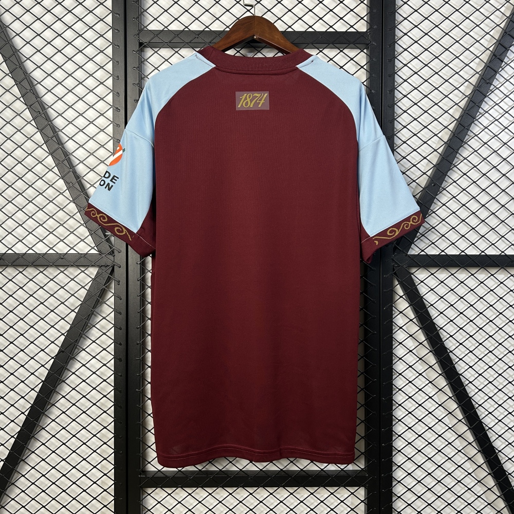 Aston Villa Football Jersey Home Custom Shirt 2025/26