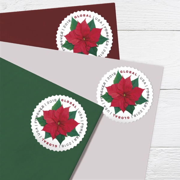 2018 poinsettia Forever First Class Postage Stamps