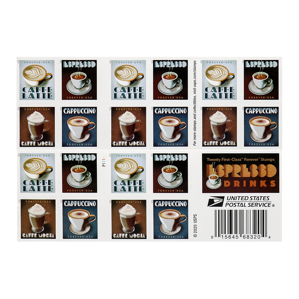 2021 Espresso Drinks Forever First Class Postage Stamps
