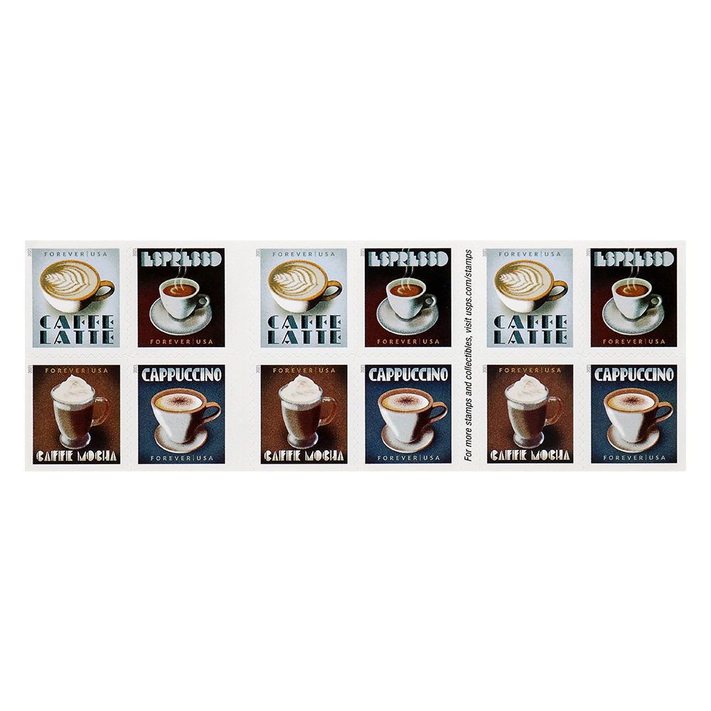 2021 Espresso Drinks Forever First Class Postage Stamps
