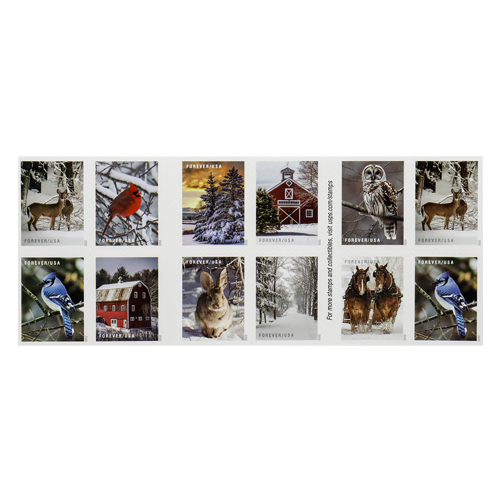 2020 Winter Scenes Forever First Class Postage Stamps