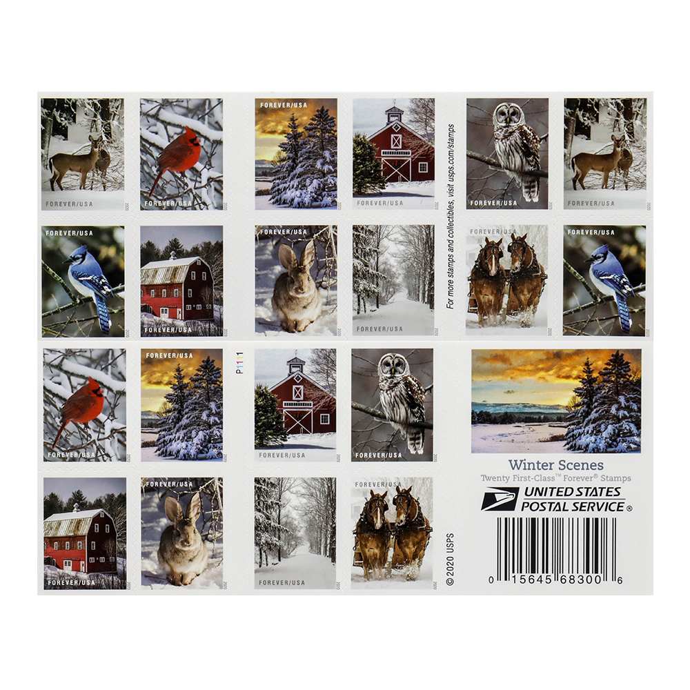 2020 Winter Scenes Forever First Class Postage Stamps