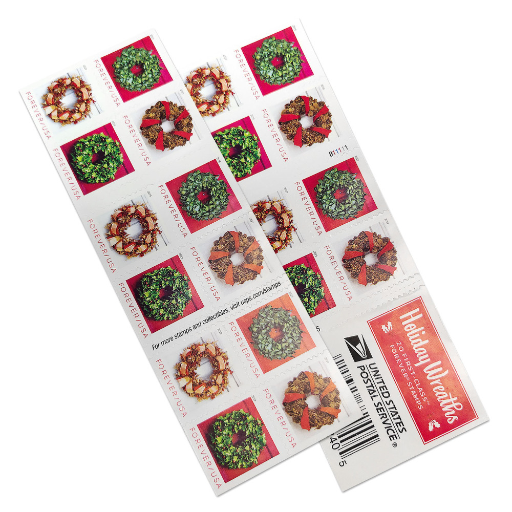 2019 Holiday Wreaths Forever First Class Postage Stamps