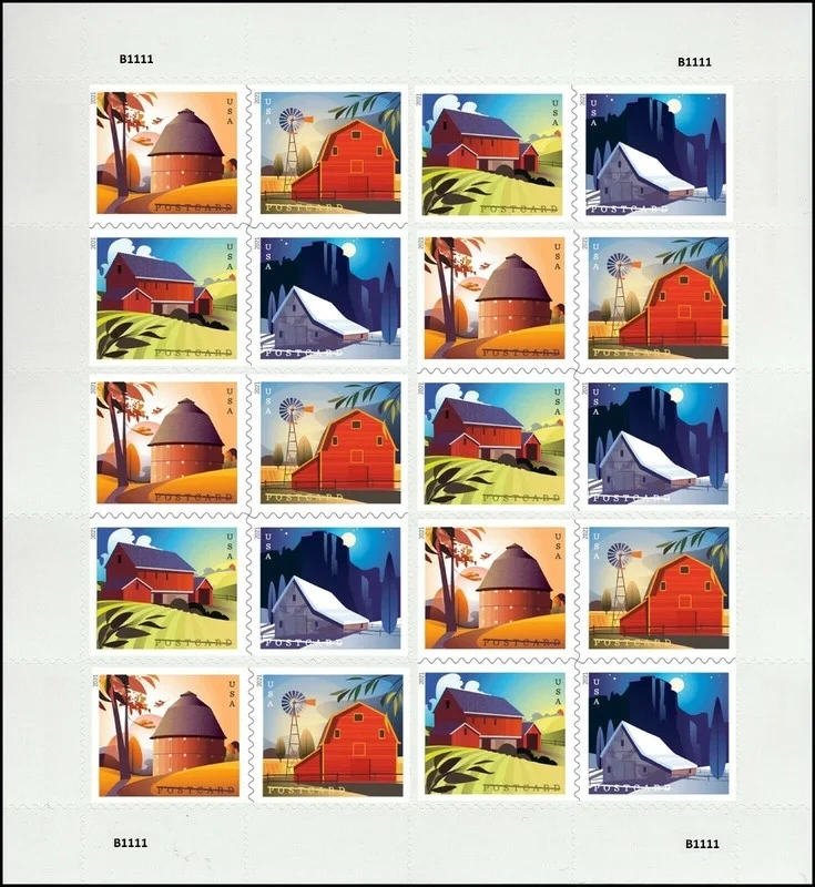 2021 Barns Forever First Class Postage Stamps