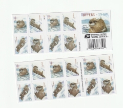 2021 Otters in Snow Block Forever First Class Postage Stamps