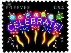 2011 Neon Celebrate Forever First Class Postage Stamps