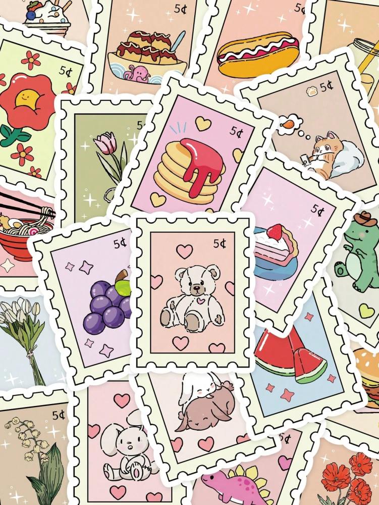 Cartoon Cute Stamp Series Stickers, Suitable For Scrapbooking, Diary, Notebook, Water Bottle, Car, Faith-